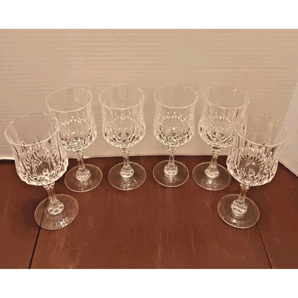 Vintage Cristal d'Arques Longchamp 7.25" Water Goblets Set of 6 France